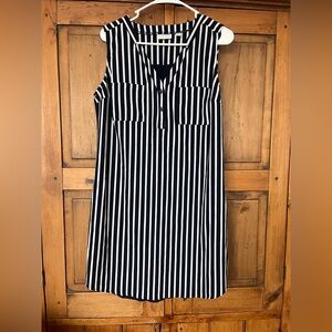 New York and Company Women’s Medium Navy & White Striped Sleeveless Dress
